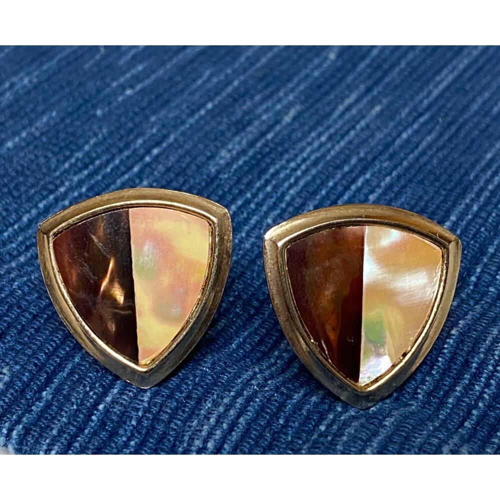 Vintage Mother Of Pearl Cufflinks Spade MOP 53B